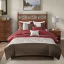 Serene - California King Embroidered Piece Comforter (Set of 7) - Red