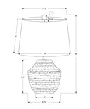 20" Concrete Urn Table Lamp With Empire Shade - Cream - HomeRoots - Table Lamps - Elite Enclave Home
