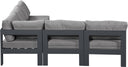 Nizuc - Outdoor Patio 5 Piece Modular Sectional With Gray Frame - Meridian Furniture - Stationary Sectionals- Elite Enclave Home