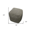 Wool Cube Geometric Pouf Ottoman - Black And Ivory