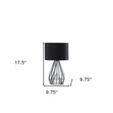 Asymmetric Cage Metal Table Lamp - Black