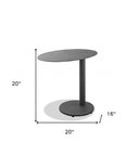 Oval Aluminum Outdoor Side Table - Gray