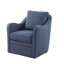 Brianne - Slub Weave Wide Seat Swivel Arm Chair - Navy - Madison Park - Swivel Chairs - Elite Enclave Home
