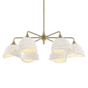 Biddeford - 6 Light Beaded Pendant - White