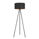 Tripod Floor Lamp With Black Drum Shade - Matte Black - HomeRoots - Floor Lamps - Elite Enclave Home
