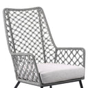 Steel Indoor Outdoor Dining Chair With Gray Cushion - Gray And Black