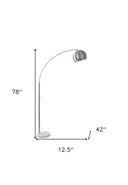 Steel Arc Floor Lamp With Solid Color Bowl Shade - Silver - HomeRoots - Floor Lamps - Elite Enclave Home
