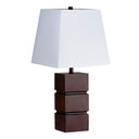 27" Bedside Table Lamp With White Shade - Brown