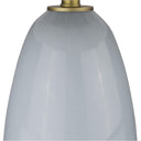 Glass Table Lamp With White Drum Shade - Light Gray