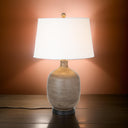 Table Lamp With White Empire Shade (Set of 2) - Black