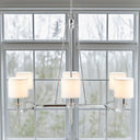 Elegenza - 6-Light Chandelier With Fabric Drum Shades - Chrome