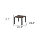 Square Metal Outdoor Side Table - Brown And Black