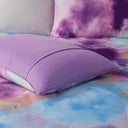 Cassiopeia - Full Watercolor Tie Dye Printed Comforter Set With Throw Pillow - Lavender