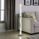 Steel LED Column Floor Lamp With Clear Drum Shade - White - HomeRoots - Floor Lamps - Elite Enclave Home