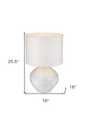 26" Ceramic Table Lamp With White Drum Shade - White