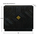 Faulkner - 3 Drawer Modern Chest - Black / Brass