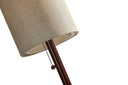 Solid Wood Traditional Shaped Floor Lamp With Drum Shade - Brown / Beige - HomeRoots - Floor Lamps - Elite Enclave Home