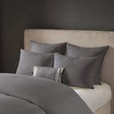 Hanae - Embroidered Oblong Decorative Pillow - Gray - N Natori - Throw Pillows - Elite Enclave Home