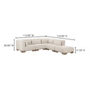 June - Dream Modular Sectional - Oatmeal - Moe's Home Collection - Stationary Sectionals - Elite Enclave Home