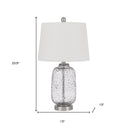 Metal Cylinder Table Lamp With White Empire Shade - Nickel