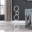 Metal Five Circle Geometric Sculpture LED Table Lamp - White