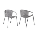 25" Metal Outdoor Dining Chair (Set of 2) - Gray