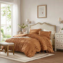 Mia - 3 Piece Queen Comforter Set - Brown