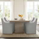 Charlotte - Slipcover Dining Arm Chair With Casters - Gray - Madison Park - Arm Chairs - Elite Enclave Home