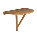 Half Round Solid Wood Folding Outdoor Balcony Table - Brown