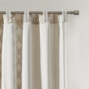 Imani - 50x108" Printed Curtain Panel With Stripe And Lining - Ivory - INK+IVY - Curtains & Drapes - Elite Enclave Home