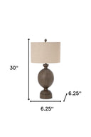 Geometric Table Lamps With Beige Drum Shade (Set of 2) - Brown