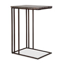 Theodore - Travertine Accent Table - Dark Brown