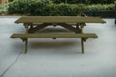 94" x 66" x 30" Solid Wood Outdoor Picnic Table - Brown
