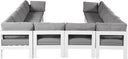 Nizuc - Outdoor Patio 12 Piece Modular Sectional With White Frame - Meridian Furniture - Stationary Sectionals- Elite Enclave Home