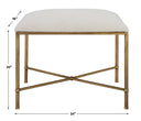 Avenham - Small Framed Bench - Gold & White