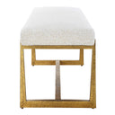 Midas - Bench - Antique Gold & White - Uttermost - Accent Benches- Elite Enclave Home