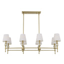 Arques - 8 Light Linear Chandelier - White / Gold - Uttermost - Chandeliers- Elite Enclave Home