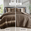 Boulder Stripe - Twin/Twin Long Pieced Comforter Set - Brown