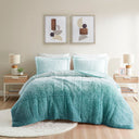 Brielle - Twin Ombre Shaggy Long Comforter Mini Set - Blue