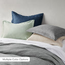 Camden - King/California King Chambray Print Solid Comforter Set - Navy