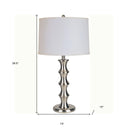 Solid Wood Bedside Table Lamp With White Shade - Black