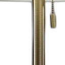 Antiqued Brass Metal Cylinder Table Lamp With Off Drum Shade - White