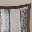 Princeton - 5 Piece Reversible Jacquard Bedspread Set - Light Blue