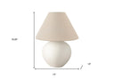 16" Ceramic Round Table Lamp With Empire Shade - Cream - HomeRoots - Table Lamps - Elite Enclave Home