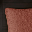 Quebec - 3 Piece Queen Reversible Bedspread Set - Clay Red