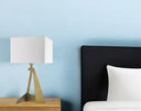 Metal Novelty Table Lamp With White Shade - Brass