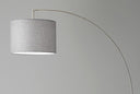 Reading Nook Floor Lamp Arc Arm Adjustable Gray Fabric Shade - Brushed Steel - HomeRoots - Floor Lamps - Elite Enclave Home