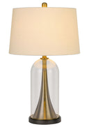 29" Metal Table Lamp With Empire Shade - Clear White