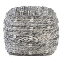 Uttermost Narol Gray Pouf – handwoven charcoal, black, and white wool texture 
