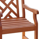 Patio Arm Chair With Diagonal Design - Brown